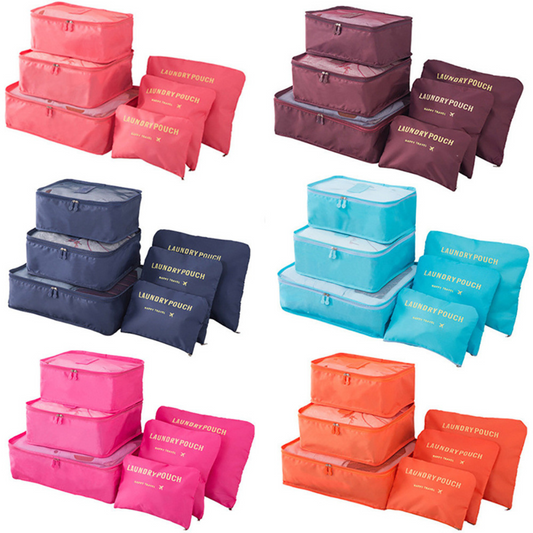 SET DE 6 BOLSAS ORGANIZADORAS DE VIAJE